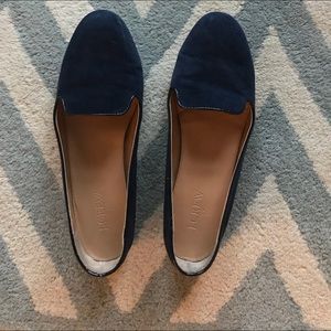 J crew navy loafers